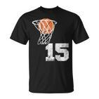 Vintage Basketball Trikot Nummer 15 Spieler Nummer T-Shirt