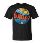 Vintage Douglas-Hemd mit Sonnenuntergang & Groovy Batikmuster T-Shirt
