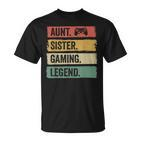 Vintage Tante Siter Gaming Legende Retro Video Gamer Tante T-Shirt