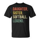 Vintage Tochter & Schwester Softball Legende Retro-Shirt für Mädchen