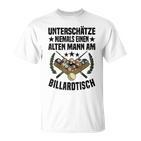 Billard Opa T-Shirt, Design für Rentner & Billardspieler