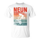 BMX Fahrer Fan T-Shirt für Kinder, Vintage 9. Geburtstag Junge