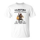 Camping und Wein T-Shirt, Lustiger Spruch für Weinliebhaber