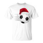 Fußball-Fußball-Weihnachtsball Weihnachtsmann-Lustige T-Shirt