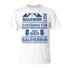 Herren Bauherr 2023 Zuständig Für Baustrom Lustiger Spruch T-Shirt