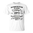 Herren Vintage Der Mann Mythos Die Legende 1973 50 Geburtstag T-Shirt