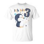 Kinder 3 Jahre Alt Ich Bin 3 Pinguine Pinguin 3 Geburtstag T-Shirt
