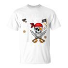Kinder 7 Jahre Alt Geburtstag Junge Totenkopf Pirat Party T-Shirt