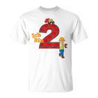 Kinder Geburtstags 2 Jahre Junge Bagger Baumeister T-Shirt