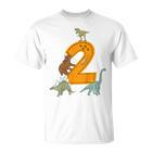 Kinder Geburtstags 2 Jahre Junge Dinosaurier Dino T-Shirt