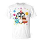 Kinder Pinguin-Party 9. Geburtstag T-Shirt, Pinguin Mottoparty Outfit