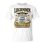 Legenden Sind Im September 1998 Geboren 25 Geburtstag Lusti T-Shirt