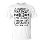 Legenden Wurden Im März 1943 Geschenk 80 Geburtstag Mann V8 T-Shirt