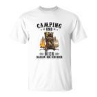 Lustiges Camping und Bier T-Shirt Darum bin ich hier für Herren