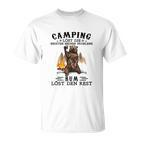 Lustiges Herren Camping T-Shirt Camping & Rum lösen Probleme, Outdoor Tee