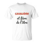 Weißes T-Shirt CAVALIÈRE et fière de l'être für Reitsportfans