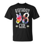 Butterfly 8 Birthday Shirts