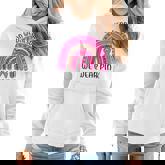 On Wednesday We Wear Pink Rainbow Breast Cancer Fighter  Women Hoodie Graphic Print Hooded Sweatshirt