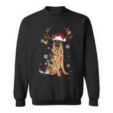 German Shepherd Christmas Reindeer Christmas Lights Pajama  Men Women Sweatshirt Graphic Print Unisex