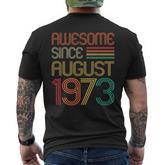 50 Year Old Awesome Since August 1973 50Th Birthday Men's T-shirt Back Print