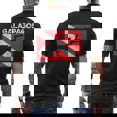 Retro Galapagos Islands Scuba Dive Vintage Dive Flag Diving Men's T-shirt Back Print