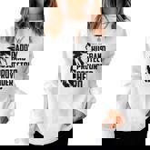 Womens Husband Daddy Protector Hero Lion  Fathers Day Daddy  Women Crewneck Graphic Sweatshirt