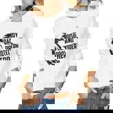 Womens Husband Daddy Protector Hero Lion  Fathers Day Daddy  Women Graphic Long Sleeve T-shirt