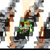 St Patricks Day Three Gnomes Holding Shamrock Gnome Rainbow  Women Tank Top Basic Casual Daily Weekend Graphic