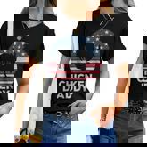 Retro Chicken Daddy Farmer American Flag Fathers Day Women T-shirt