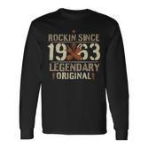 1963 Vintage Geburtstag Rock And Roll Heavy Metal Gesch Langarmshirts