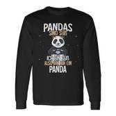 Lustiges Panda Langarmshirts: Pandas sind süß - Ich bin ein Panda - Schwarz