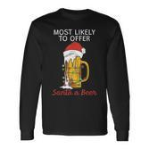 Weihnachtsmann Ein Bier Zu Bieten Langarmshirts