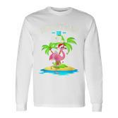 Tropischer Rosa Flamingo Langarmshirts, Hawaii Sommer Niedlich, Weihnachten im Juli