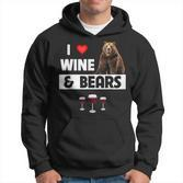 I Love Wine And Bears Lustiges Trinken Camping Wildtiere Tier Hoodie
