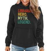 Bibliothekar Held Mythos Legende Retro-Bibliothekar Frauen Hoodie