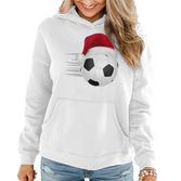 Fußball-Fußball-Weihnachtsball Weihnachtsmann-Lustige Frauen Hoodie