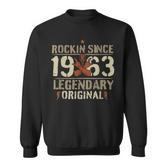 1963 Vintage Geburtstag Rock And Roll Heavy Metal Gesch Sweatshirt