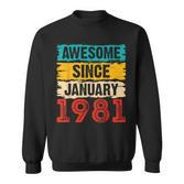42 Year Old Awesome Since Januar 1981 42 Geburtstag Geschenke Sweatshirt