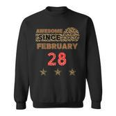 Awesome Since 28. Februar Sweatshirt mit Leopardenmuster, Vintage Geburtstags-Sweatshirt