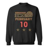Awesome Since Februar 10 mit Leopardenmuster, Vintage Geburtstag Sweatshirt