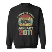 Awesome Since Januar 2011 - 11. Geburtstag Katzenliebhaber Sweatshirt