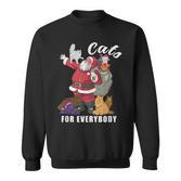 Cats For Everybody Weihnachtskatze Lustiges Weihnachtsmann Sweatshirt