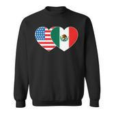 Doppelherz Mexiko & USA Flagge Langarmshirt für mexikanisch-amerikanische Patrioten Sweatshirt
