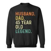 Ehemann Papa 45 Jahre Alte Legende, Retro Vintage Sweatshirt zum 45. Geburtstag