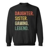 Vintage Tochter Schwester Gaming Legend Sweatshirt, Retro Gamer Girl Design
