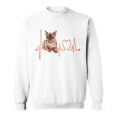 Birmanische Katze Herzschlag Ekg Lustig I Love My Cat Sweatshirt