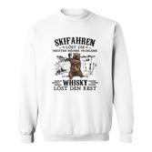 Lustiges Skifahren und Whisky Herren Sweatshirt - Spruch für Ski-Liebhaber
