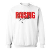 Raising Legends Slogan Sweatshirt, Weiß mit Rotem Text
