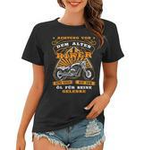 Lustiges Motorrad Frauen Tshirt für Herren, Achtung Alter Biker Opa