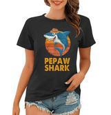 Pepaw Shark Vintage Papa Opa Vatertag Geschenke Frauen Tshirt